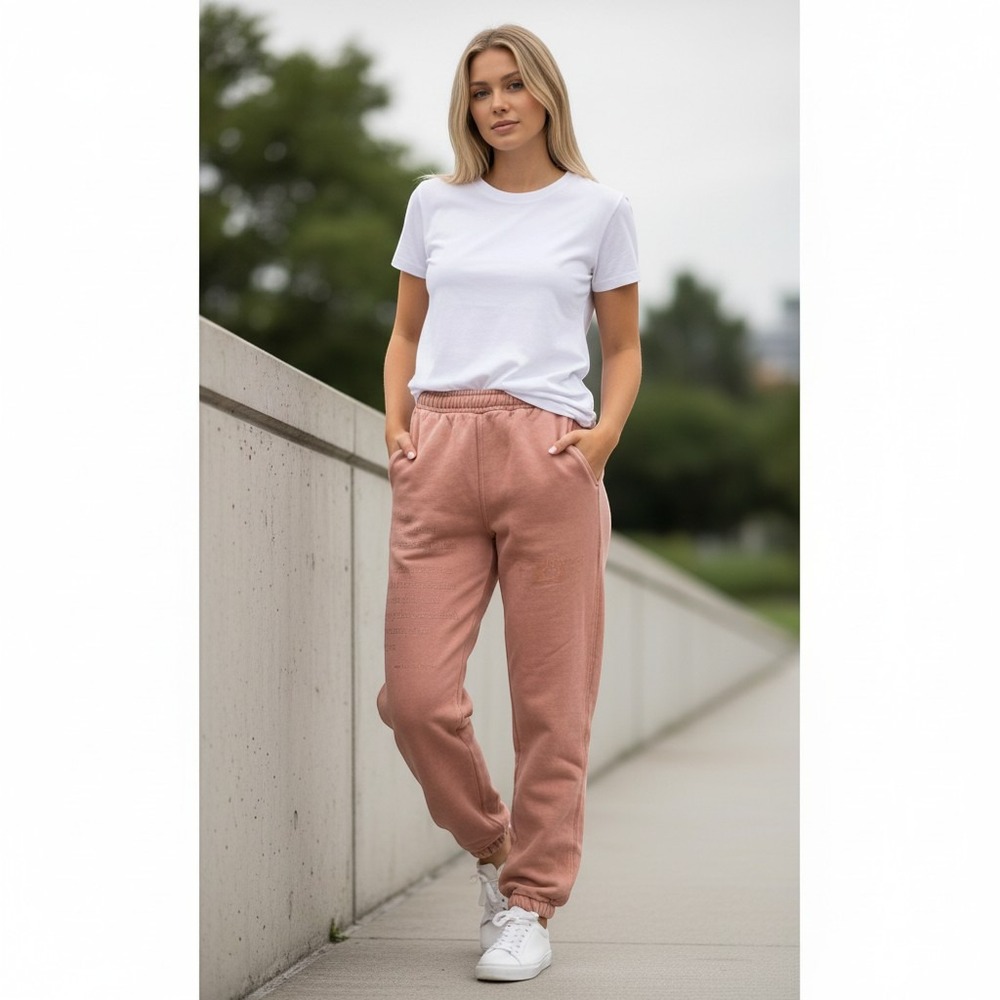 Boys Lie Ariel Graphic Sweatpants Pink Clay High Waisted Joggers Small